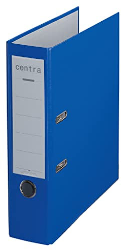 Centra Standard-Ordner (grauappe RC, mit PP-Folie kaschiert, A4, 8 cm Rückenbreite, Chromos) blau, 20 Stück