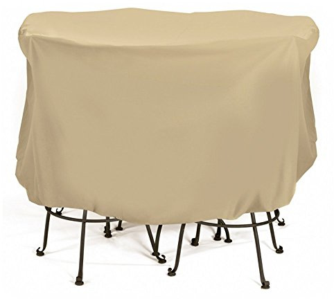 Two Dogs Designs 2D-PF74005 Bistro Set Cover With Level 4 UV Protection, 74-Inch x 44-Inch, Large, Khaki