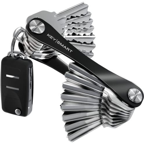 KeySmart - Portachiavi e organizzatore di chiavi compatto (max. 22 chiavi, Nera)