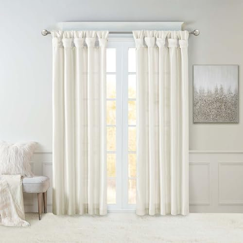 Madison Park Emilia Verdunkelungsvorhänge, Kunstseide, Fenster Paneel 50 x 120 weiß