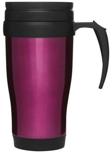 Sagaform - Mug de Voiture Rose Acier Inox avec Poignée 50 cl