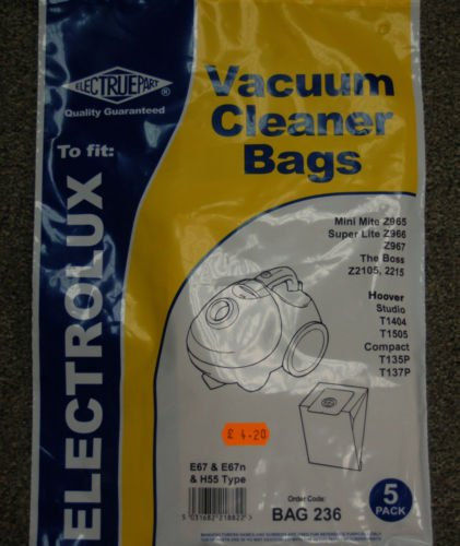 ELECTRUEPART E67 Vacuum Cleaner Dust Bag (Pack of 5) For ELECTROLUX B967 - BAG 236