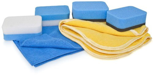 XL Handpolier-Zubehör Set, Petzoldts Profi-Polierwerkzeuge, Auftragsschwamm und Microfaser-Poliertuch Set