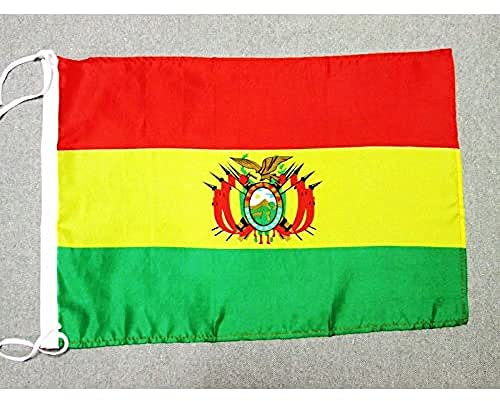 AZ FLAG Bandera de Bolivia 45x30cm - BANDERINA BOLIVIANA 30 x 45 cm cordeles Poliester Ligero