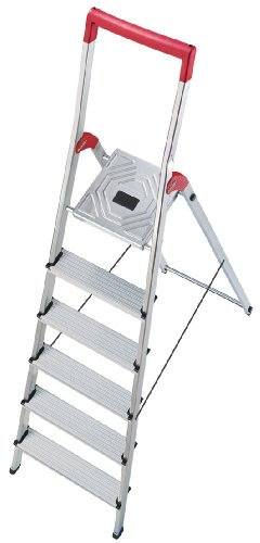 MS Line - Escabeau ménager Pliable en Aluminium 6 marches Ultra léger Hailo L50
