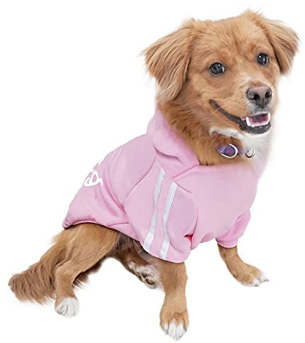 Eastlion Sweat à Capuche Chaud Coton Sweatshirt pour Chiens Pet Pull Vêtements Veste pour Chien Manteau Jumpsuit Costume,Rose S