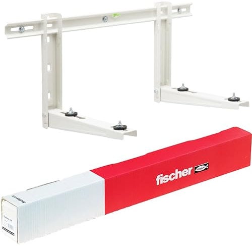 Fischer Outdoor Air Conditioner Mounting Bracket - Steel, Silver, Wall Mount
