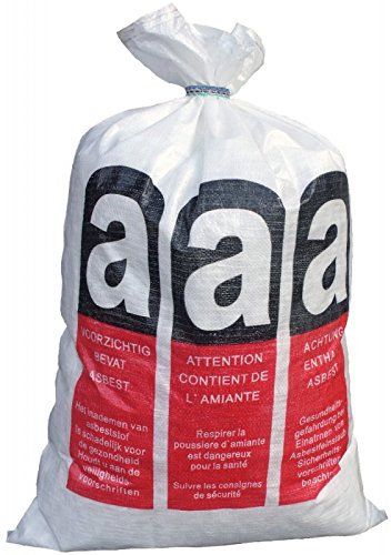 Caulag (1,10EUR/St.) 5x PP Gewebesack 700x1100 Asbest Big Bag Entsorgung Sack mit Verschlussband
