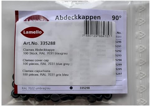 Lamello Clamex Abdeckkappen, blaugrau, 100 Stk. | 335288