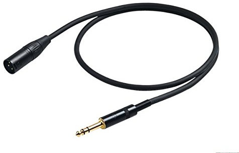 PROEL CHL230LU10 - Cavo bilanciato professionale audio con connessione Jack Stereo 6,3 maschio dritto a Cannon XLR 3P Maschio, da 10 mt., Nero