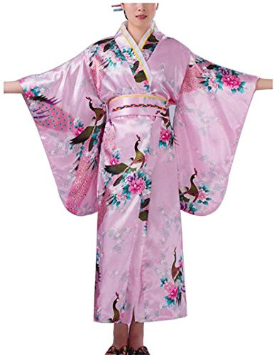 Botanmu Robe Kimono pour femme Robe japonaise Costume cosplay de photographie 5 couleurs ,Rose,Taille unique