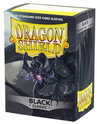 Dragon Shield | Standard Size Card Classic Sleeves | 100 CT - Smooth & Tough Premium TCG Sleeves - Compatible with Pokemon, Flesh & Blood, One Piece & Magic the Gathering | Black