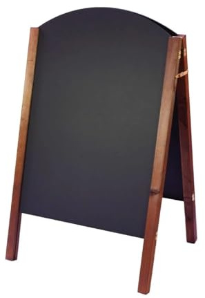 Reversible Curved Top 1100x665 - Oak | Double-sided display surfaces allow flexible message updates and maximize visibility in high-traffic catering venues.
