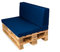 TexDeko Palettenkissen mit Rückenlehne 2TLG Palettensofa Palettenpolster, Matratzenkissen (120x80x12cm) Indoor Outdoor für Europalette (Blau mit wasserabweisendem Bezug)