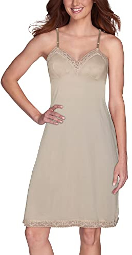 Vanity Fair Womens Anti-static Nylon For Under Dresses (S-5xl) Full Slip, Lace - 22 - Neutral, Small US