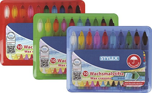 Toppoint 28215A Wachsmalstifte, Wachsmalblöcke, Wachsmaltropfen-Etuis Wachsmalstiftetui wasserfest Box