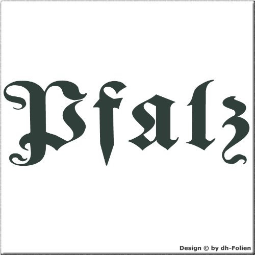 cartattoo4you® AK-01596 | Pfalz - Fraktur/Altdeutsche Schrift | Autoaufkleber Aufkleber Farbe anthrazit, in 24 Farben erhältlich, glänzend 17 x 5 cm Waschstrassenfest