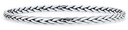 Stackable Twisted Woven Basket Weave Rope Thin Cable Braided Bangle Bracelet For Women Girlfriend .925 Sterling Silver