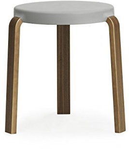 Normann Copenhagen Hocker Tap aus Walnussholz in der Farbe Grau, 43x41x35 cm, 602257