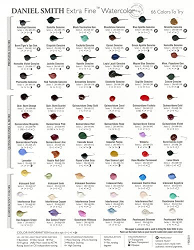 Daniel Smith 001900501 Extra Fine Watercolour 66-dot Try-it Card