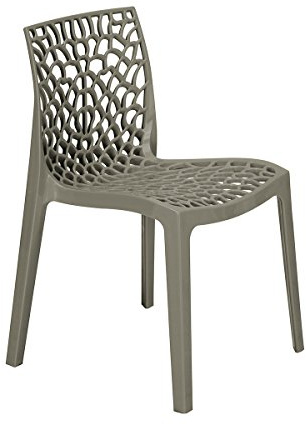 GRAND SOLEIL grandsoleil auf GRUVYER Stuhl, Polypropylen, stapelbar Pearl Grau, 51 x 52 x 81 cm
