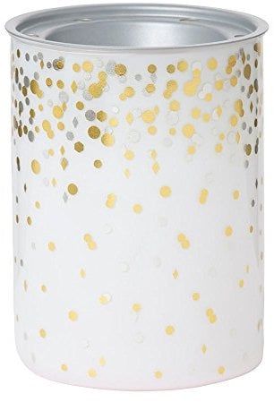 Yankee Candle HOLIDAY PARTY MW Duftlampe, Glas, gold/silber, 10 x 10 x 15 cm, Silberdeckel