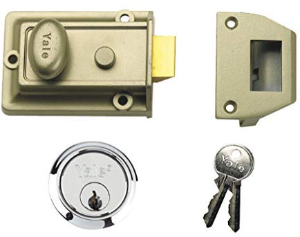 Yale B-77-ENB-SC-60 Traditional Nightlatch, Nickel Finish/Chrome Cylinder, 60 mm Backset