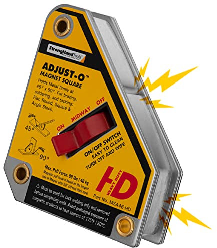 Utensili manuali forti - Str-7089, Heavy Duty, Adjust-O magnete quadrato, interruttori on/off, forza di trazione: 72,6 kg, 6 x 5-1/8 x 1-3/8, MSA48-HD