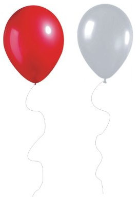tri products 50 Red and White 12 Metallic Latex Helium Balloons For England Cricket World Cup