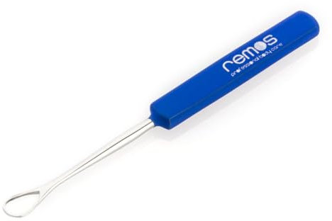 REMOS Cure-oreilles en acier inoxydable pour enlever le cérumen 7 cm bleu