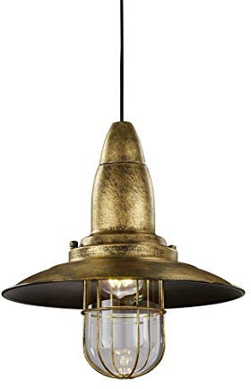 Trio Leuchten Pendelleuchte 304500104 Fisherman, Metall Altmessing, exkl. 1 x E27