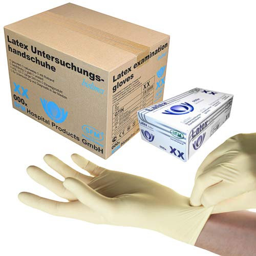 SFM ® BIOLIMES Latex : XS, S, M, L, XL weiß gepudert glatt Einweghandschuhe Einmalhandschuhe Untersuchungshandschuhe Latexhandschuhe S (1000)