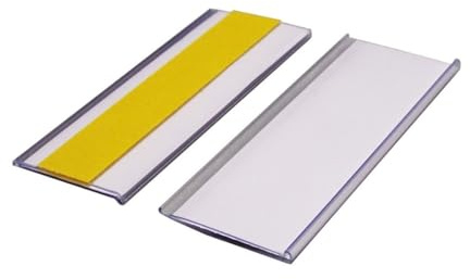 Self-Adhesive Ticket Holder, Identify Locations, Products, Shelving And Racking, Perfect For Office, Store, Garage And Industrial Environment, H. 38Mm X W.100mm - Pack of 1
