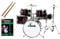 XDrum Junior Pro Kinder Schlagzeug Red - geeignet von 5-9 Jahren - Drumset mit komplettem Zubehör - inkl. Schule - Rot