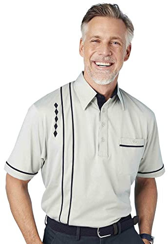 Chums Men's Short Sleeve 2 Piece Collar Embroidered Top Mint 50-52