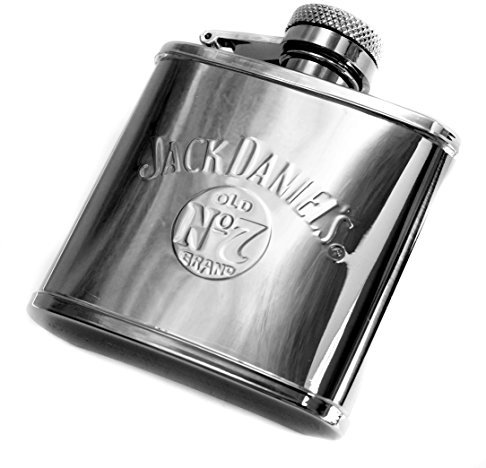 Personalised 2oz Stainless Steel Official JD Whisky Hip flask, Engraved - Enter Your Own Custom Text