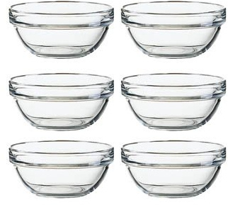 Arcoroc Stapelschale, transparent, H 5,5 cm, Ø 12 cm, 6 Stk. - Glasschale