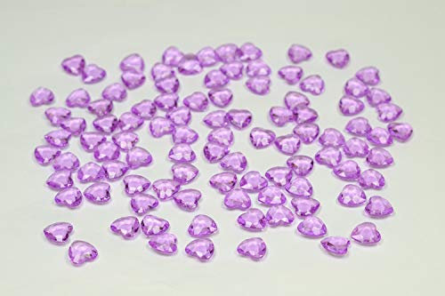 Creativery 100 Dekosteine Herzen 1,2 cm (lila/Purpur 465) // Streudeko Tischdeko Kunststoffherzen Steine PVC Acryl 12mm