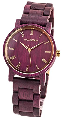 Holzkern Damen Analog Quarz Smart Watch Armbanduhr mit Holz Armband 0008