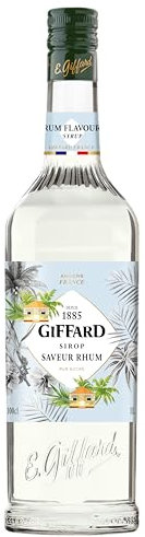 GIFFARD - Sirop Saveur Rhum - Recette et Fabrication Françaises - Doux et Aromatique - 1 Litrey, Bouteille