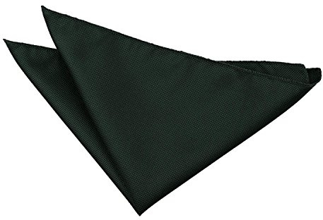 DQT Mens Solid Check Pocket Square - Wedding, Business & Formal Suit Handkerchief - Dark Green