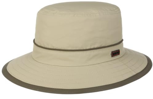 Stetson Kettering Outdoorhut (S-XXL) Damen/Herren - Wasserabweisender Stoffhut mit UV-Schutz - Faltbarer Nylonhut mit Paspelrand - Schlapphut mit Coolmax-Futterband Sommer/Winter beige XL (60-61 cm)