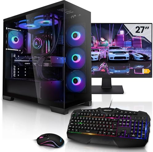 Megaport Super Méga Pack PC Gamer Fixe Complet Nvidia GeForce RTX 4060Ti 8Go • Intel Core i7-12700F • Ecran LED 24 • Windows 11 • 32Go 3200MHz DDR4 • 1To M.2 SSD • WLAN • Clavier et Souris Gamer