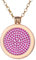 Morella Halskette Damen Gold 70 cm Edelstahl mit Amulett und Coin 33 mm in Schmuckbeutel Glitzersteine pink