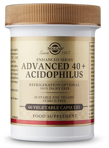 Solgar Advanced 40+ Acidophilus Vegetable Capsules - Pack of 120 | Formulated for Adults 40+ with LA-5 & BB-12 - Maintains Healthy Gut Bacteria Levels