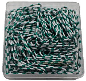 ALCO-Albert 2256-18 - Briefklammern ZEBRA 26 mm, Dose à 100 Stück, weiß/mint