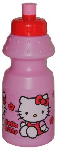 alles-meine.de GmbH Trinkflasche - Hello Kitty - Flasche 350 ml - auslaufsicher Kunststoff/Mädchen - Kätzchen - Fahrradflasche - für Kinder - Fairy Blumen pink - Katze SCHL..