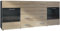 Vladon Sideboard Kommode Bari V2, Made in Germany, Korpus in Schwarz matt/Front in Eiche sägerau (166 x 72 x 35)