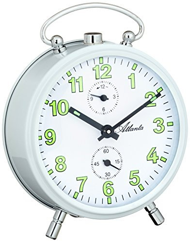 Atlanta Mech. Wecker Analog weiß 1063-0