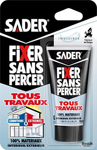 Sader Fixer sans Percer tous travaux Invisible - Tube 50 G